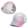 Casquette de baseball tendance couleur bonbon pour enfants, protection solaire, chapeau pour garçons et filles, casquette de voyage réglable à visière, chapeau à queue de cheval haute pour enfants