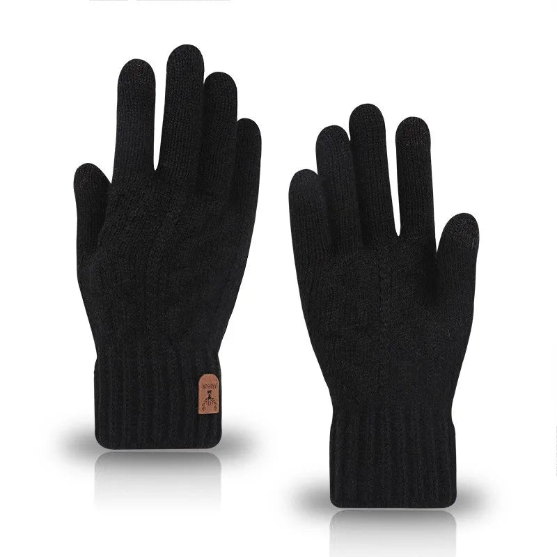 Gants chauds pour hommes 2023, nouveaux gants d'hiver à écran tactile et gants en polaire, gants tricotés en laine chaude et froide