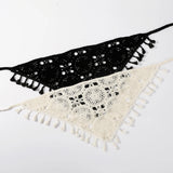 Floral Hair Bandana Knitted Head Kerchief Women Bandana Handmade Crochet Hair Scarf Triangled Headband Headwear