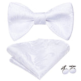 Dropshipping Jacquard Silk Mens Self Bow Tie Hanky Cufflinks Set Male Butterfly Knot Bowtie Wholesale for Male Wedding Business
