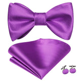 Hi-Tie Ensemble nœud papillon en soie pour homme, mouchoir et boutons de manchette, bleu, rouge, or, noir, blanc, jacquard, nœud papillon, mariage, affaires