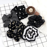 3/5PCS Black White Elastic Hair Bands for Girls Simple Basic Headband Women Rubber Band Hair Accessories Holder Scrunchies Gifts