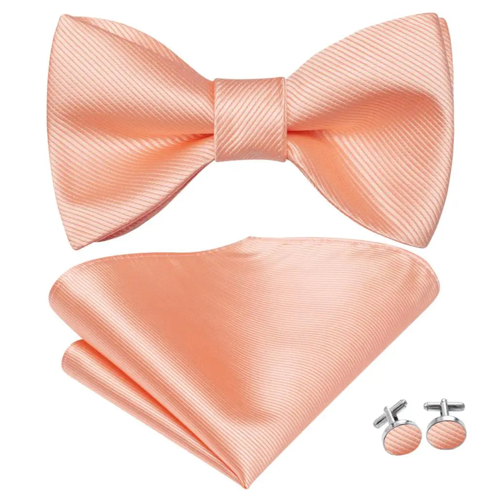 Hi-Tie Ensemble nœud papillon en soie pour homme, mouchoir et boutons de manchette, bleu, rouge, or, noir, blanc, jacquard, nœud papillon, mariage, affaires