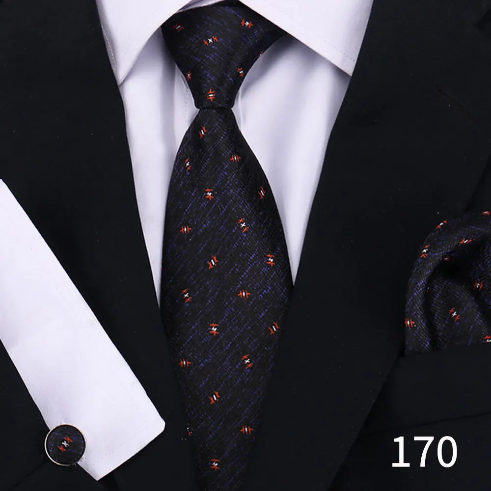 Cravate pour homme classique à carreaux, mouchoirs, cravate rouge, boutons de manchette pour homme, chemisier, affaires, mariage, accessoires, collier pour femme, cadeau pour homme