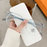 Blue Light Blocking Ladies Square Myopia Glasses New Trendy Finished Near Sight Eyeglasses Prescription Minus Eyewear Diopter