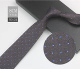 Cravate à fleurs en grille, tissée en gros, 8 cm, accessoires de mariage, bleu, homme, pois, cachemire, convient aux groupes, fêtes, bureau