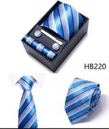 Cravate pour homme, tout nouveau style, cadeau de mariage, ensemble de pochettes, boîte à cravates, accessoires de costume noirs pour hommes
