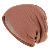 Unisex Men Women Beanie Cotton Night Sleep Cap Bonnet Chemo Hat Headwear Turban Baggy Hair Care Nightcap Pullover Hat Solid Colo