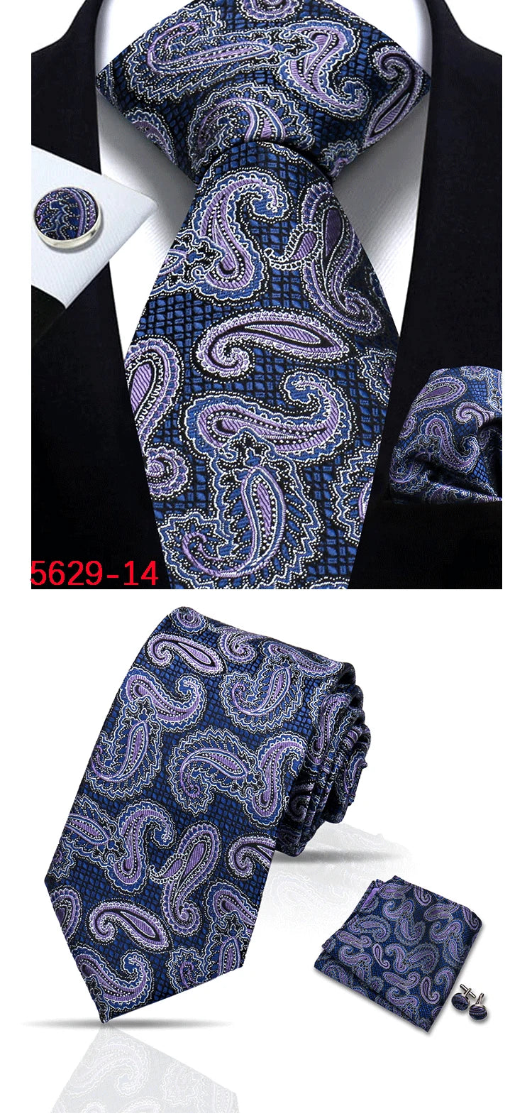 Cravate homme Paisley Jacquard tissé 8 cm formelle affaires mariage cravate poche carré ensemble costume cravate haute qualité fait main Gravata
