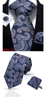 Cravate homme Paisley Jacquard tissé 8 cm formelle affaires mariage cravate poche carré ensemble costume cravate haute qualité fait main Gravata