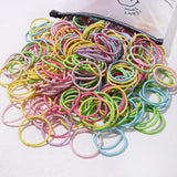 Lot de 50 bandeaux élastiques en caoutchouc pour cheveux, style macaron, très élastiques, durables, pour queue de cheval haute, pour femmes et enfants