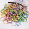 Lot de 50 bandeaux élastiques en caoutchouc pour cheveux, style macaron, très élastiques, durables, pour queue de cheval haute, pour femmes et enfants