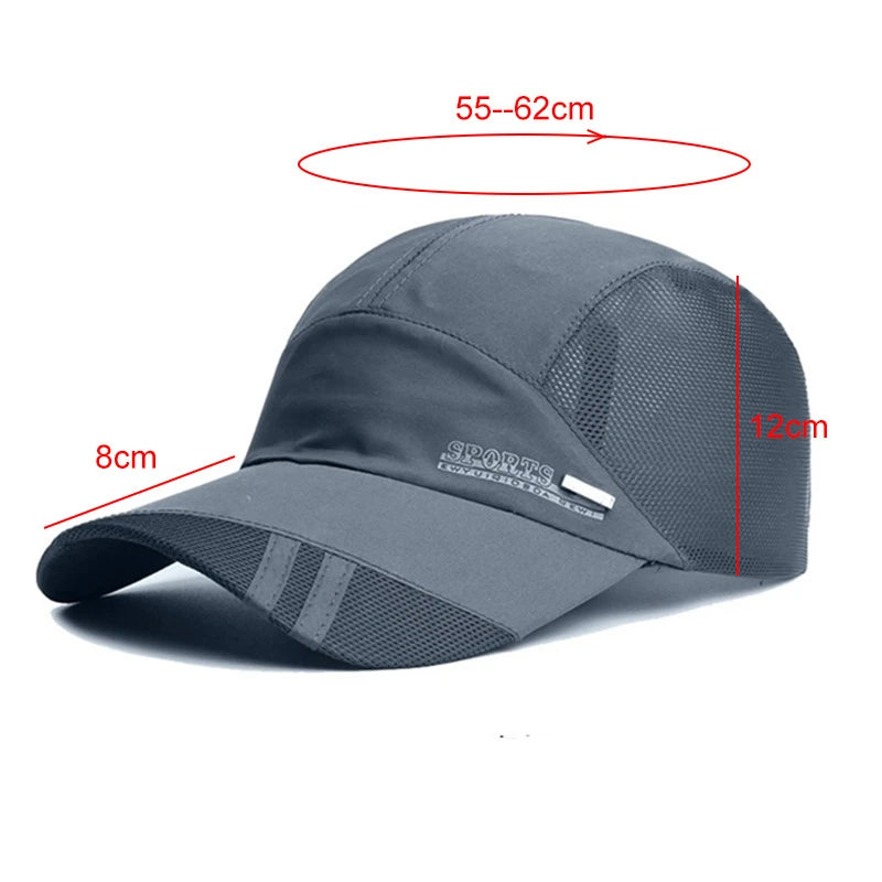 Casquette de baseball en maille pour homme et femme, chapeau de soleil avec visière, respirant, séchage rapide, pour l'extérieur, la pêche, la randonnée, la course à pied, le sport, tendance