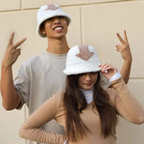 Chapeau bob Appa en laine d'agneau pour femme, casquette de pêche chaude d'hiver, en fausse fourrure, avec symbole de flèche imprimé, pour homme, chapeau plat Tide