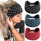 Boho Headbands For Women Fashion Stretch Wide Hair Bands Knoted Turban Yoga Sweatband Elastic Head Bands Stylish Wrap Headbands