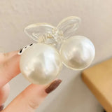 Pinces à cheveux rondes en perles pour femmes et filles, barrettes chics, épingles à cheveux en forme de crabe blanc, accessoires de coiffure tendance