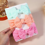 3Pcs Girls Cable Knit Turban Baby Bows Headbands For Children Elastic Kids Hair Bands Newborn Toddle Headwrap Hair Accessories