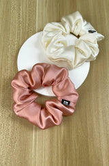 100% Mulberry Silk Hair Scrunchies Elastic Rubber Band Hair Ties Big Large Gum Ropes Ponytail Holders for Women Girls 19 Momme