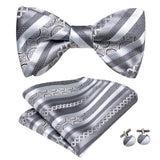 Dropshipping Jacquard Silk Mens Self Bow Tie Hanky Cufflinks Set Male Butterfly Knot Bowtie Wholesale for Male Wedding Business