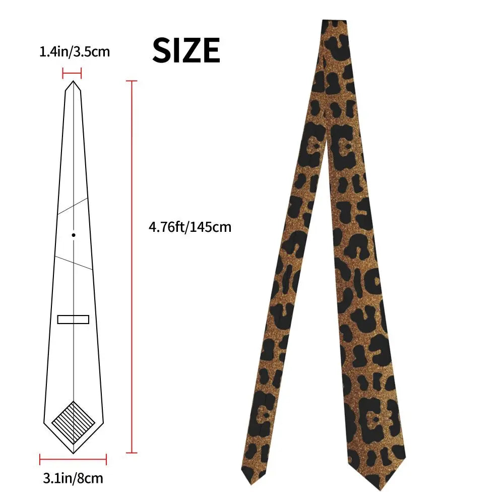 Cravates léopard pour hommes, soie et polyester, étroites, 8 cm, motif tigre, pour costumes, accessoires, fête de mariage, cosplay