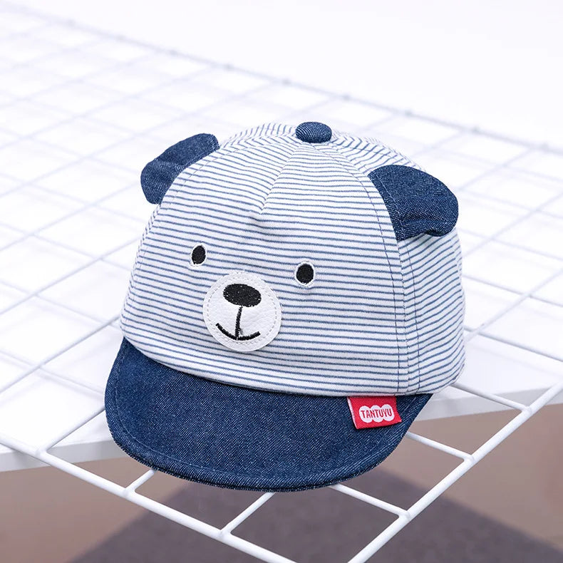 Baby Bear Baseball Cap New Spring Summer Cute Cartoon Solid Sunhat Boys Girls Cotton Snapback Caps Kid Hip Hop Fishing Hat 3-12M