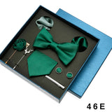Coffret cadeau pour homme et femme, pochette, cravate, boutons de manchette, broche, couleur unie, pour mariage, affaires, vente en gros
