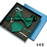Coffret cadeau pour homme et femme, pochette, cravate, boutons de manchette, broche, couleur unie, pour mariage, affaires, vente en gros