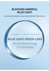 Blue Light Blocking Reading Glasses Men Women Ultralight TR90 Titanium Alloy Optical Frame Eyeglasses Square Eyewear