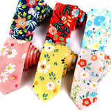 Nouvelle cravate florale pour hommes et femmes, cravate fine en coton pour mariage, cravates décontractées pour hommes, costumes classiques, cravates à imprimé floral