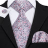 Ensemble élégant de cravates et boutons de manchette en soie à fleurs multiples pour homme, cravate jacquard à fleurs pour mariage, entreprise, fête, événement, Barry.Wang