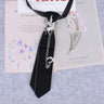 Cravate en ruban noir faite à la main, bijoux en strass cristal, chemises blanches pour hommes, étudiantes, garçons, col, cravates, uniformes, femmes