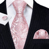 Ensemble élégant de cravates et boutons de manchette en soie à fleurs multiples pour homme, cravate jacquard à fleurs pour mariage, entreprise, fête, événement, Barry.Wang