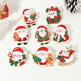 8 Styles Pretty Santa Claus Collection Brooches Candy Canes Wreath Sleigh Reindeer Tree Father Christmas Lapel Pins Xmas Gift