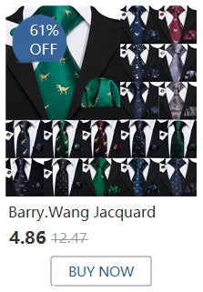 Ensemble élégant de cravates et boutons de manchette en soie à fleurs multiples pour homme, cravate jacquard à fleurs pour mariage, entreprise, fête, événement, Barry.Wang
