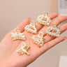 Lot de 6, 8 ou 10 petites pinces à cheveux géométriques en métal avec perles et strass pour femmes et filles
