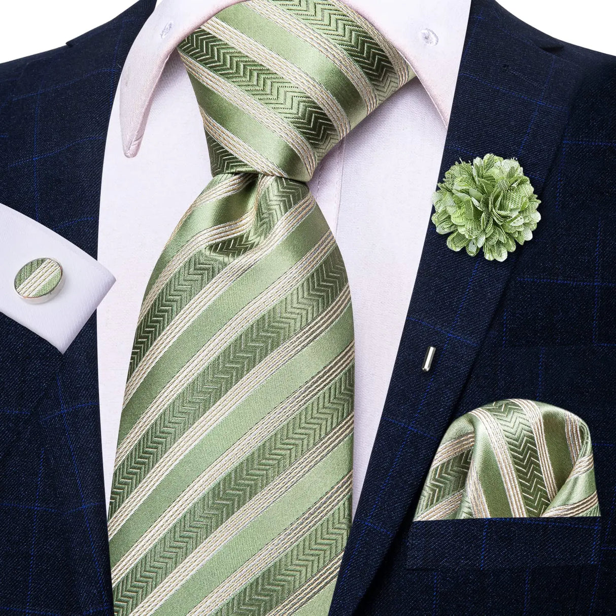 Cravate rose cachemire avec broche en soie, élégante cravate de mariage pour homme, bouton de manchette pratique, mode affaires fête, créateur de cravate haute