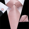 Hi-Tie Cravate de mariage en soie pour homme, motif cachemire, couleur unie, rose, corail, design tendance, qualité, mouchoir, bouton de manchette, fête d'affaires