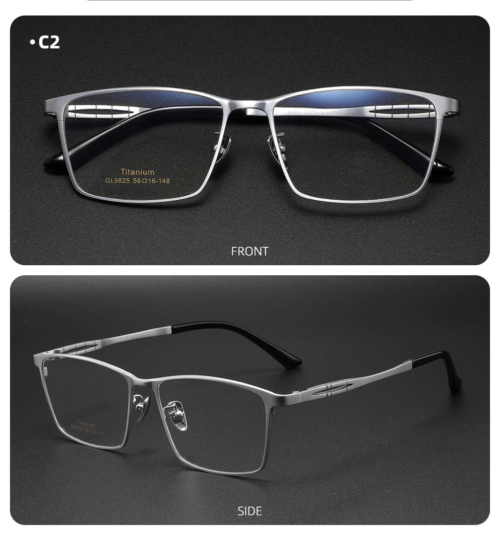 Pure Titanium Eyeglass frames Men Ultralight Square Men's Glasses Frames Business Decorative Eyewear Titanium Fake Eyepieces Men