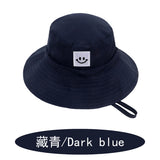 SMILE Baby Sunhat Summer Spring Kids Bucket Hat For Girls Boys Children Big Visor Cotton Sun Cap Beach Travel Panama Hats Caps