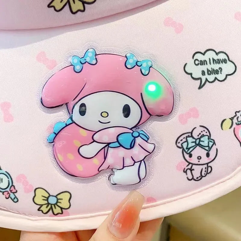 Chapeau de protection solaire Sanrio Cinnamoroll My Melody Kuromi Pompompurin, casquette anti-UV avec grande langue, cadeau d'anniversaire pour enfants