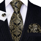 Ensemble élégant de cravates et boutons de manchette en soie à fleurs multiples pour homme, cravate jacquard à fleurs pour mariage, entreprise, fête, événement, Barry.Wang
