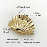 Metal Irregular Texture Shell Shape Hair Claw Clips for Women Girls Hairclip Ponytail Hair Pins Fashion Jewelry Hair Accessories