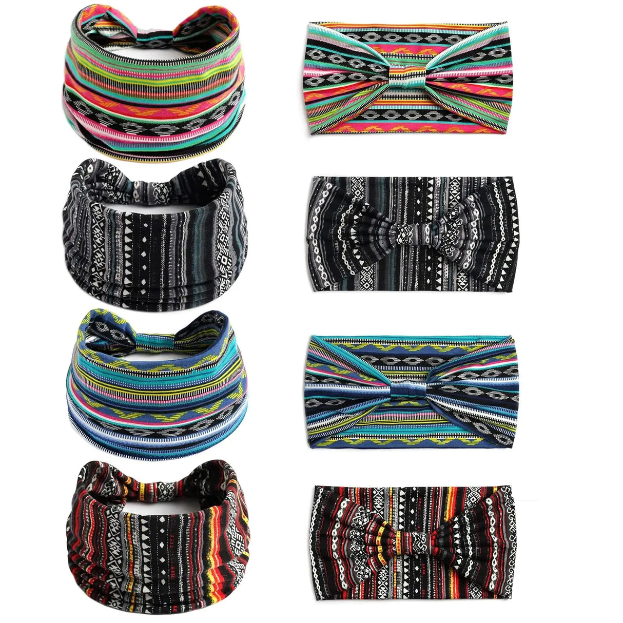 Boho Headbands For Women Fashion Stretch Wide Hair Bands Knoted Turban Yoga Sweatband Elastic Head Bands Stylish Wrap Headbands