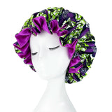 Bonnet de nuit double épaisseur en satin soyeux pour femme, grand bonnet réversible doublé de satin, couvre-chef pour la nuit, accessoires pour cheveux