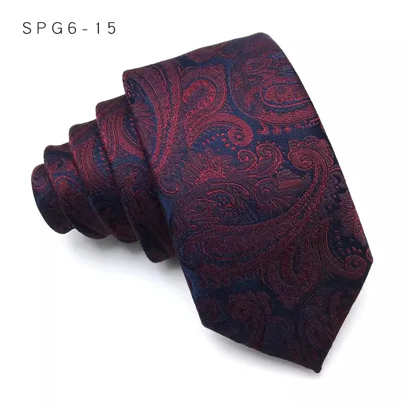 Cravate de luxe fine et étroite pour homme, 6 cm, noire, unie, à pois, rayée, en jacquard, idéale pour les soirées d'affaires