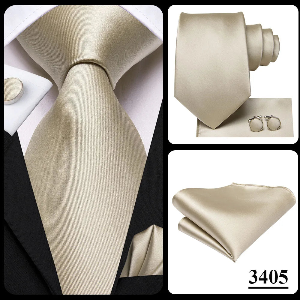 Hi-Tie Cravate de mariage en soie pour homme, motif cachemire, couleur unie, rose, corail, design tendance, qualité, mouchoir, bouton de manchette, fête d'affaires