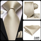 Hi-Tie Cravate de mariage en soie pour homme, motif cachemire, couleur unie, rose, corail, design tendance, qualité, mouchoir, bouton de manchette, fête d'affaires