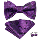 Hi-Tie Ensemble nœud papillon en soie pour homme, mouchoir et boutons de manchette, bleu, rouge, or, noir, blanc, jacquard, nœud papillon, mariage, affaires