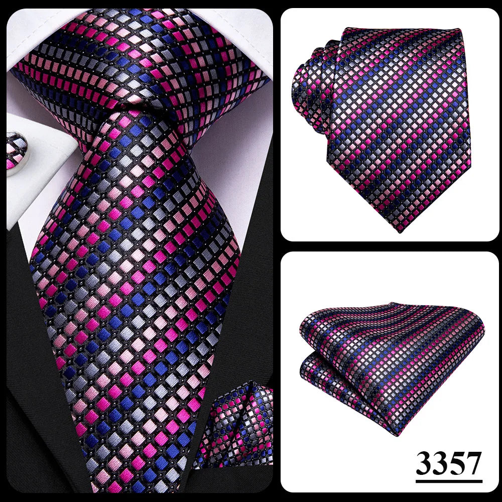 Hi-Tie – Cravate de mariage en soie violette unie à motif cachemire pour homme, ensemble de qualité avec boutons de manchette et mouchoir, cadeau tendance, livraison directe