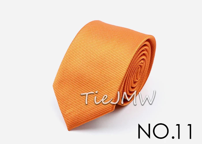 Cravate classique unie pour homme, cravate formelle à rayures, 6 cm, fine, pour mariage, slim, pour marié